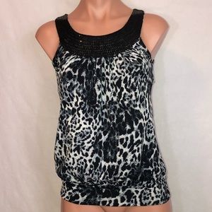 Forever 21 Womens Kiwi Tank Top Sz M Blue Black